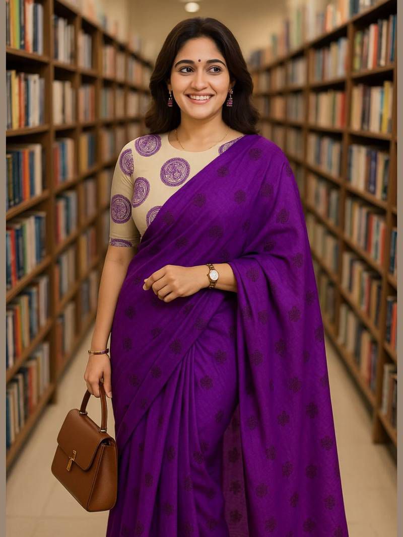 Beautiful Look Soft Chanderi Cotton Saree With Digital Print & Designer Blouse (Copy)