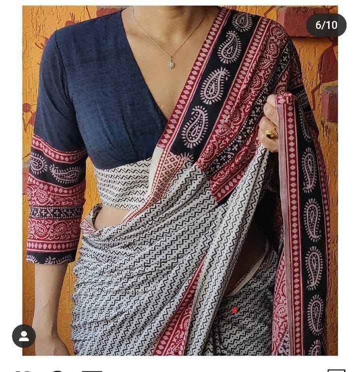Attractive Look Soft Chanderi Cotton Saree With Digital Print & Designer Blouse