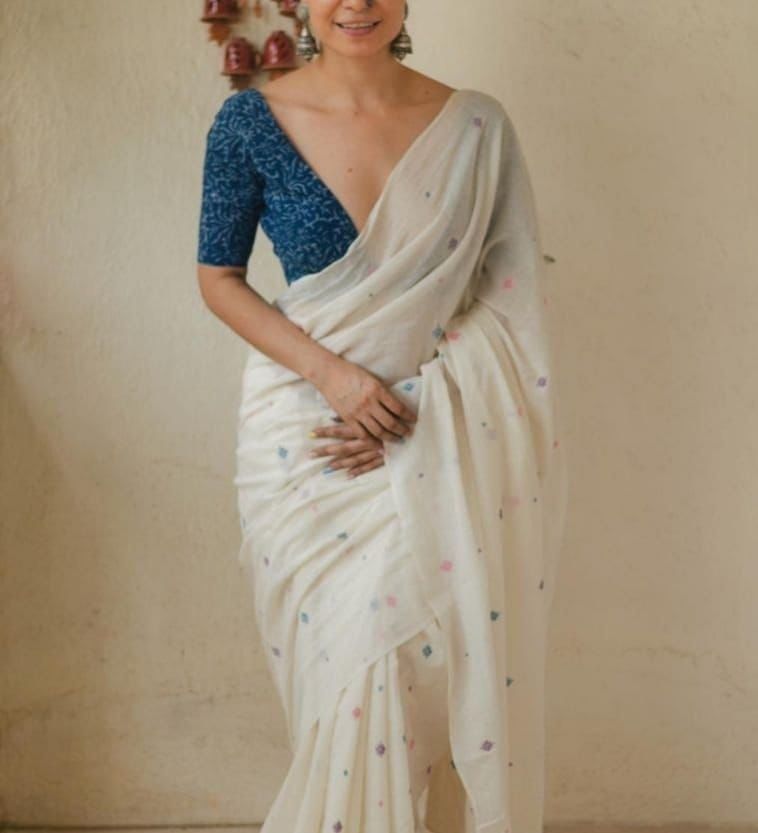 Stynning Look Soft Chanderi Cotton Saree With Digital Print & Designer Blouse
