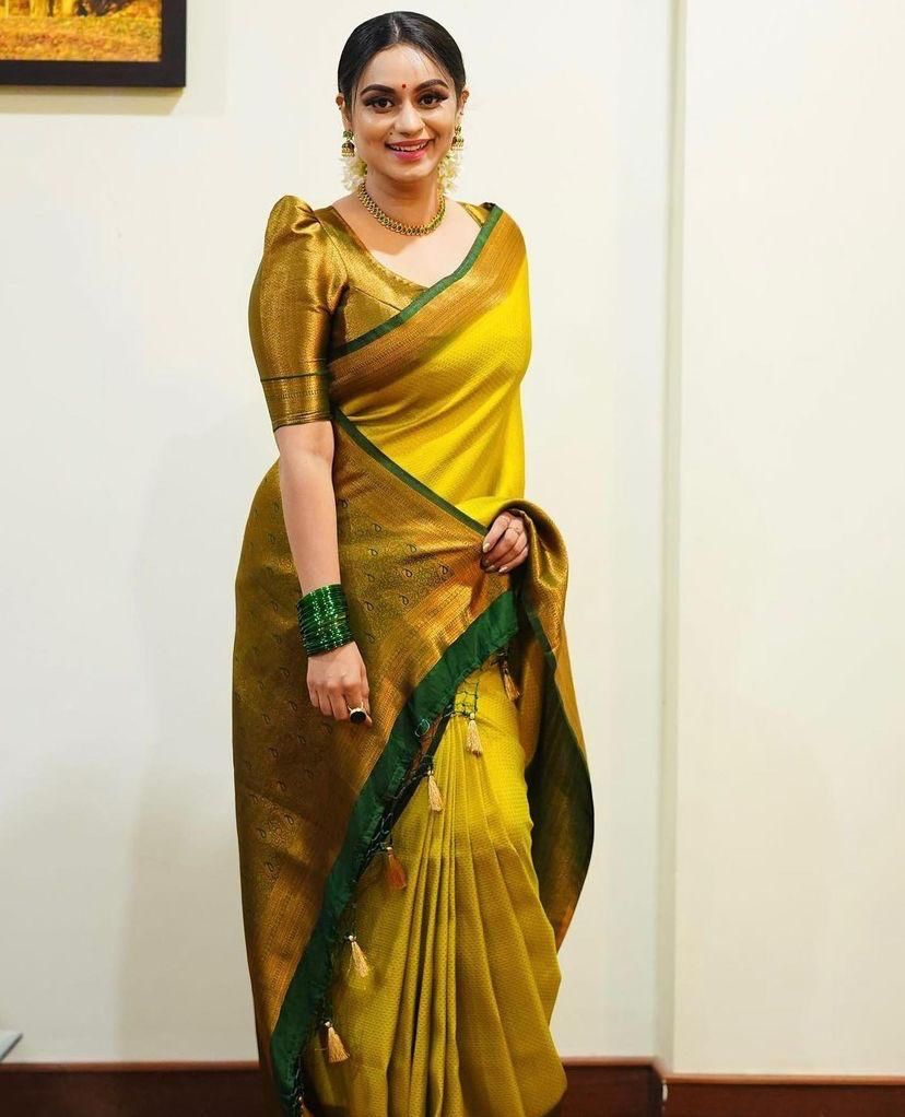 Stylish Look Soft Silk With designer Blouse