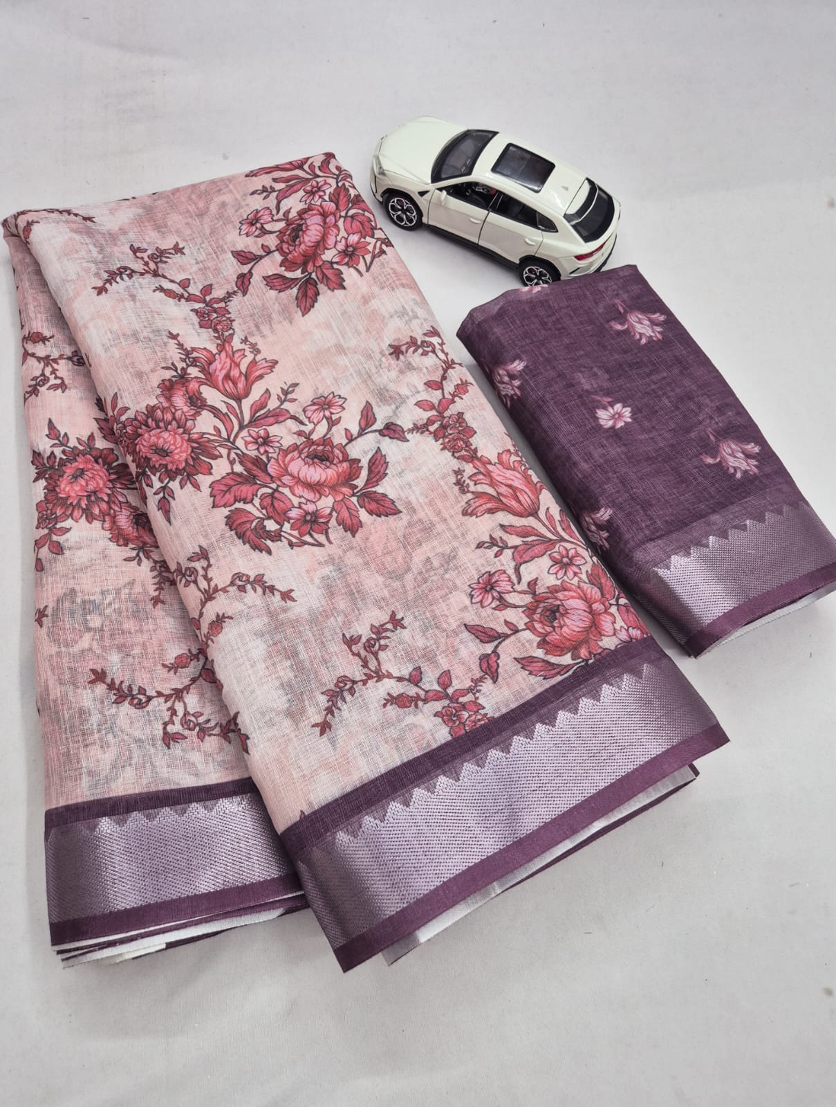 Rich Look Soft Linen with Mangalagiri border