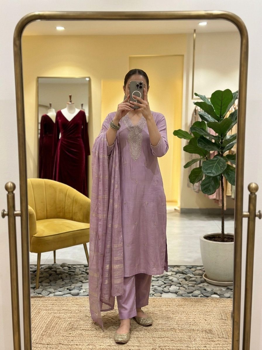 Premium Feel Kurta Set with Dupatta Party Wear Ethnic Kurti Pant Set
