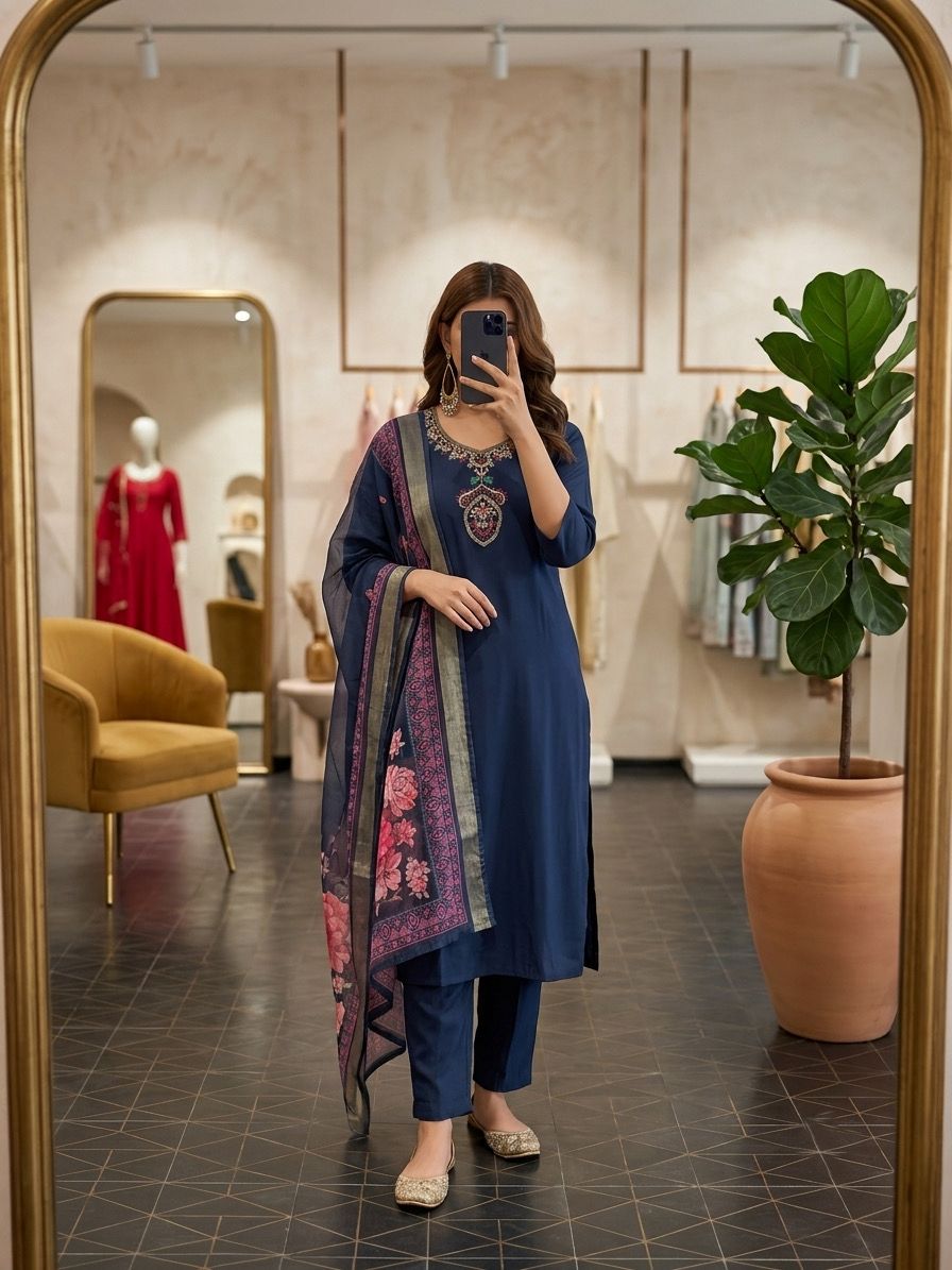 These Beautiful, Classic Three-Piece Ethnic Suit Sets