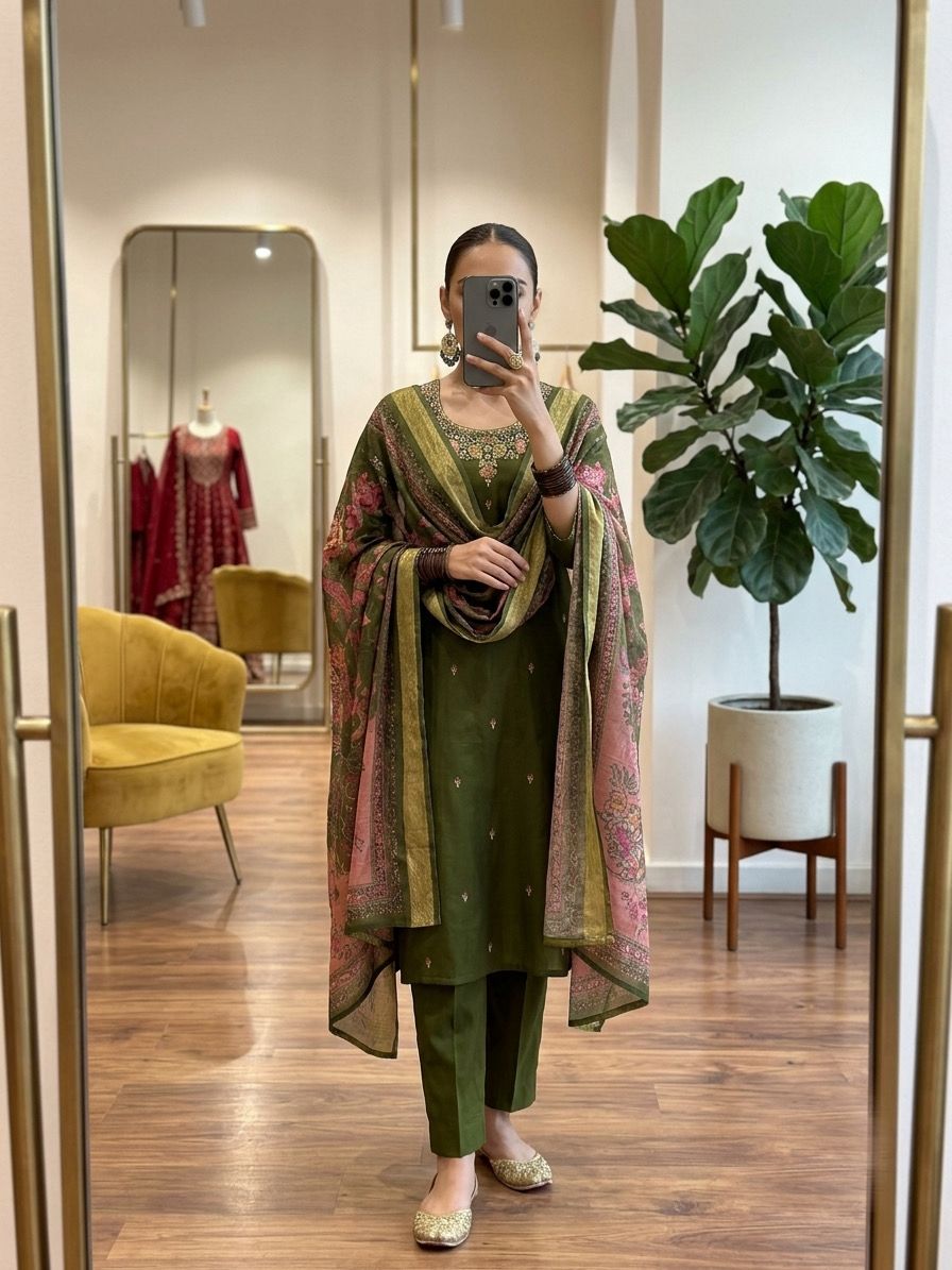 These Beautiful, Classic Three-Piece Ethnic Suit Sets