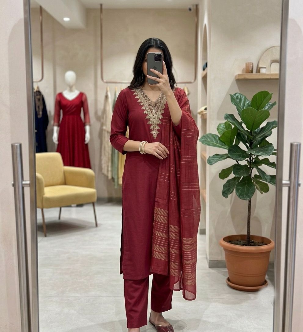 These Beautiful, Classic Three-Piece Ethnic Suit Sets