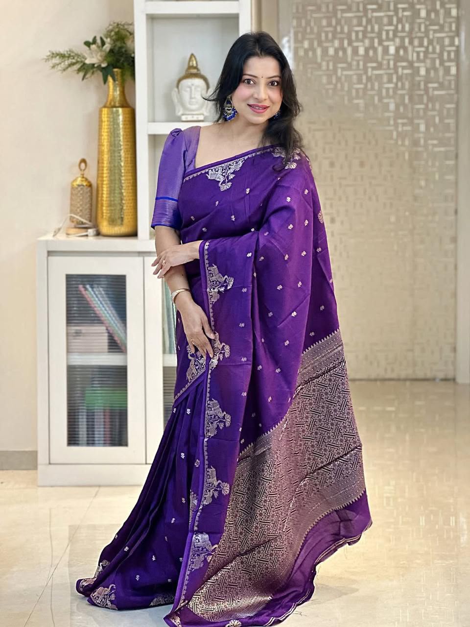 Stunning Look Soft Silk Designer Saree With Blouse