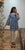 Blue Printed Cotton Straight Short Kurti
