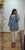 Blue Printed Cotton Straight Short Kurti