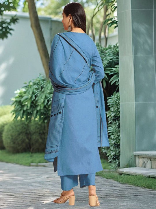 Premium Feel Kurta Set with Dupatta Party Wear Ethnic Kurti Pant Set