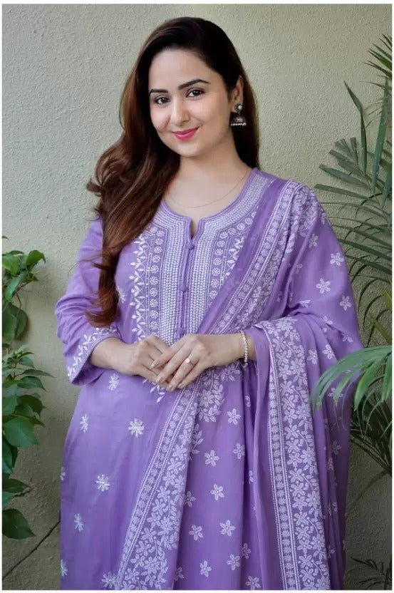 Stylish Embroidered Kurta Set with Dupatta Party Wear Ethnic Kurti Pant Set