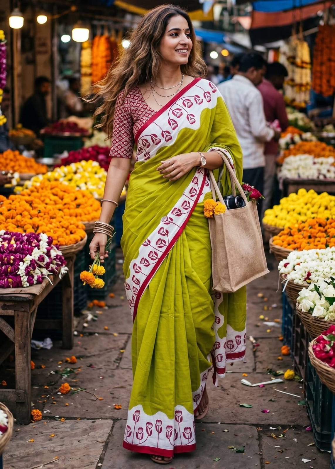 Attractive Look and Exclusive Double weaving Printed Sarees