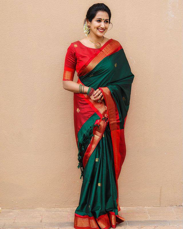 Rich Look Soft Linen with Mangalagiri border