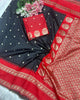 Attractive Black & Red  Look Soft Silk With designer Blouse