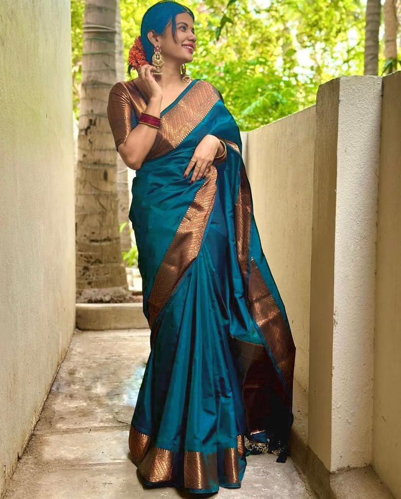 Attractive Look Soft Silk With designer Blouse