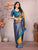 Attractive Yellow & Blue Color Look Soft Silk With designer Blouse