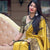 Beautiful Yellow & Blue Color Look Soft Silk With designer Blouse