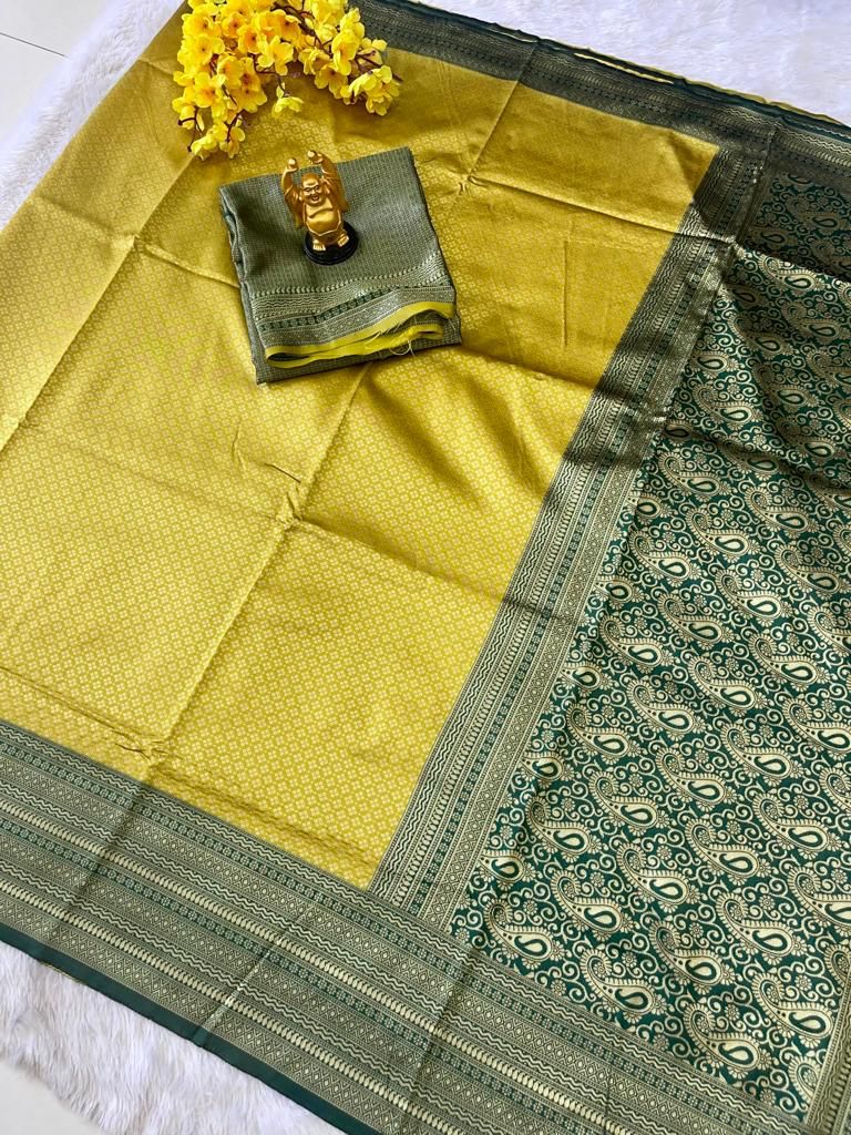 Stylish Look Soft Silk With designer Blouse
