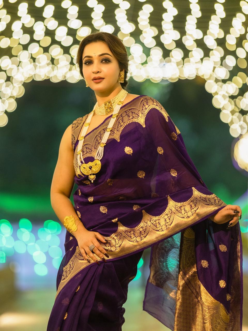 Stunning Look Soft Silk With designer Blouse