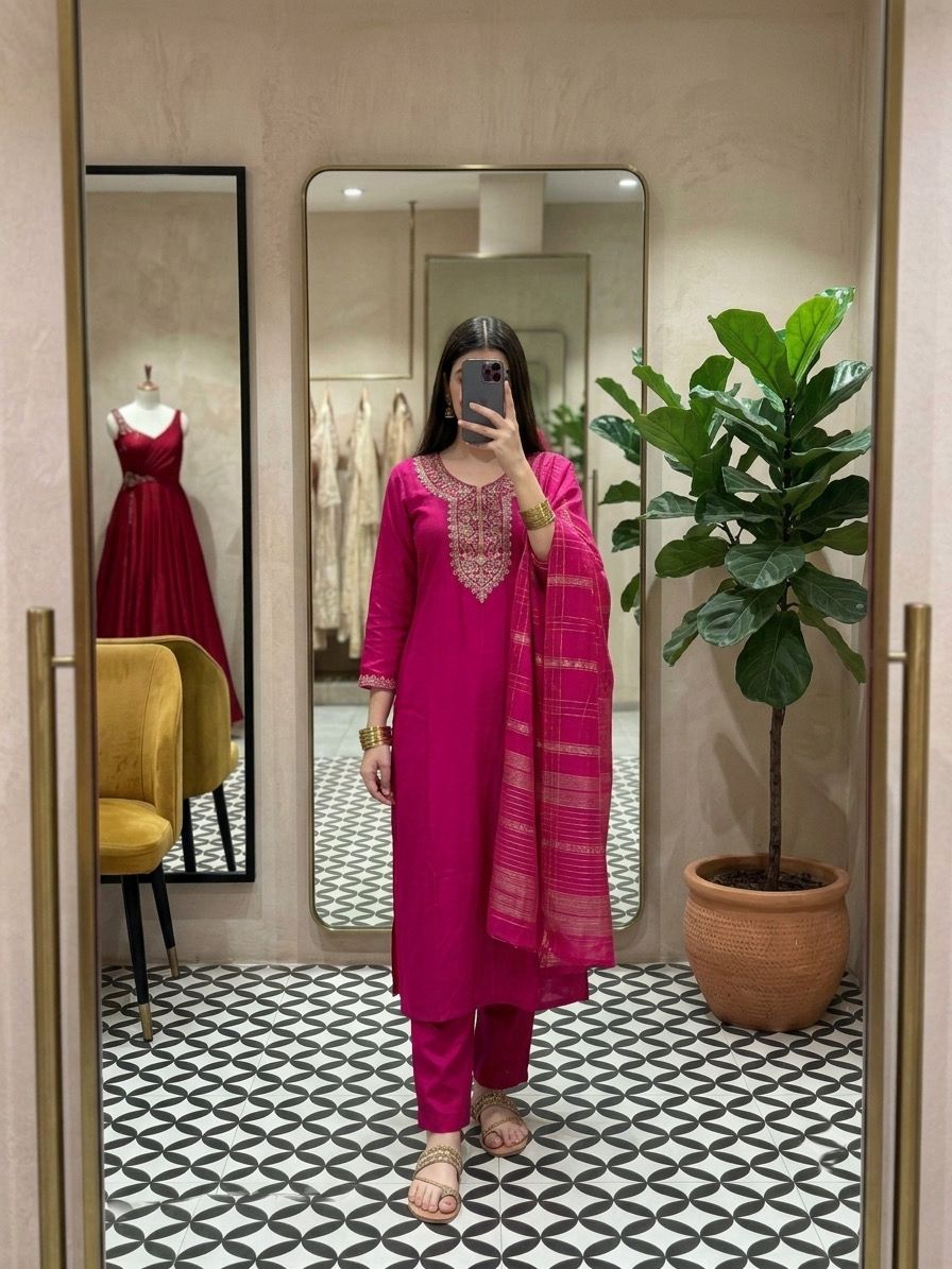 These Beautiful, Classic Three-Piece Ethnic Suit Sets