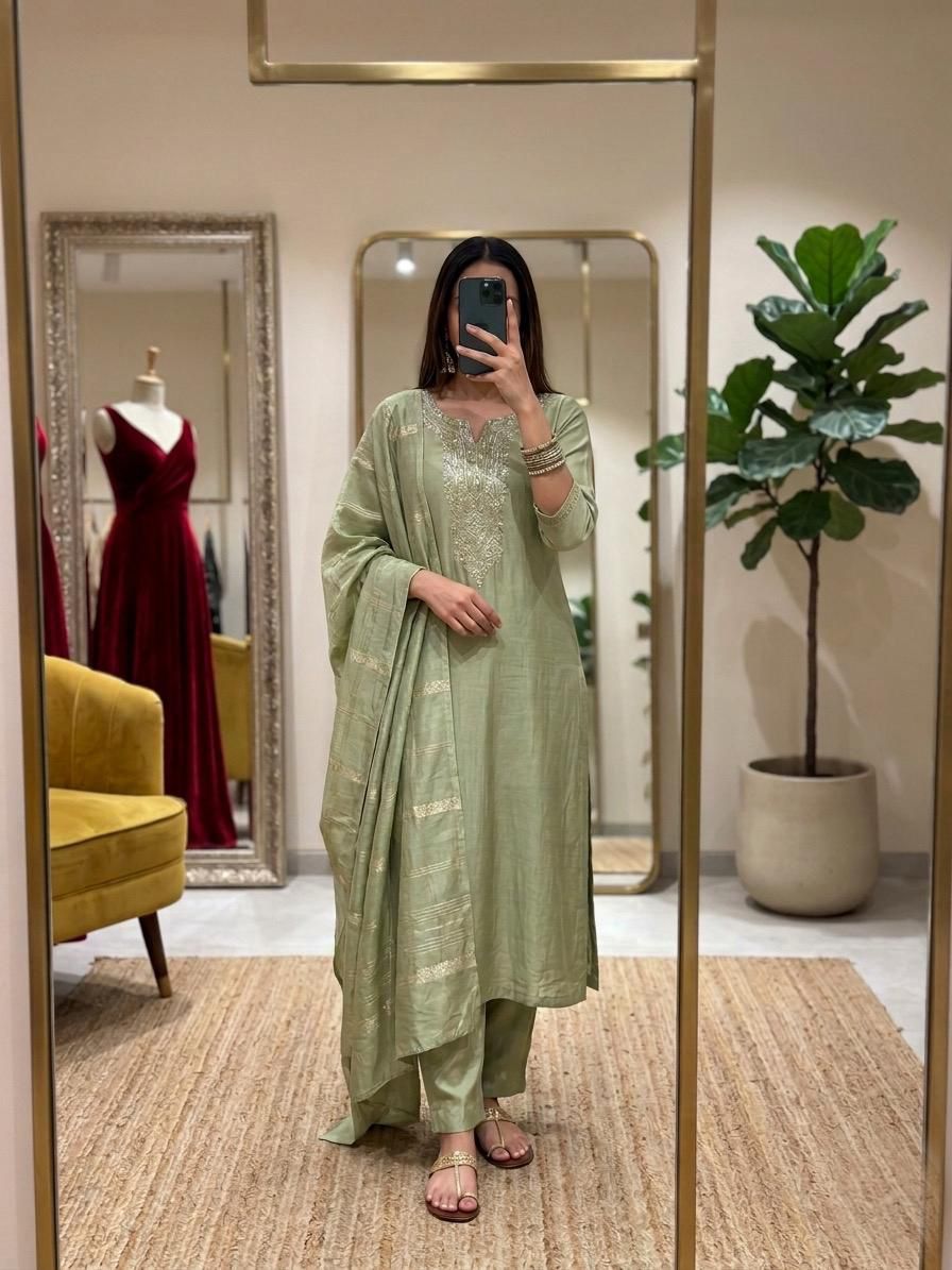 These Beautiful, Classic Three-Piece Ethnic Suit Sets