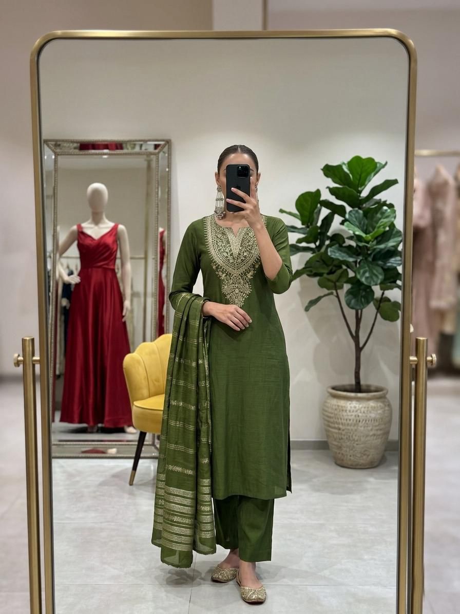 These Beautiful, Classic Three-Piece Ethnic Suit Sets