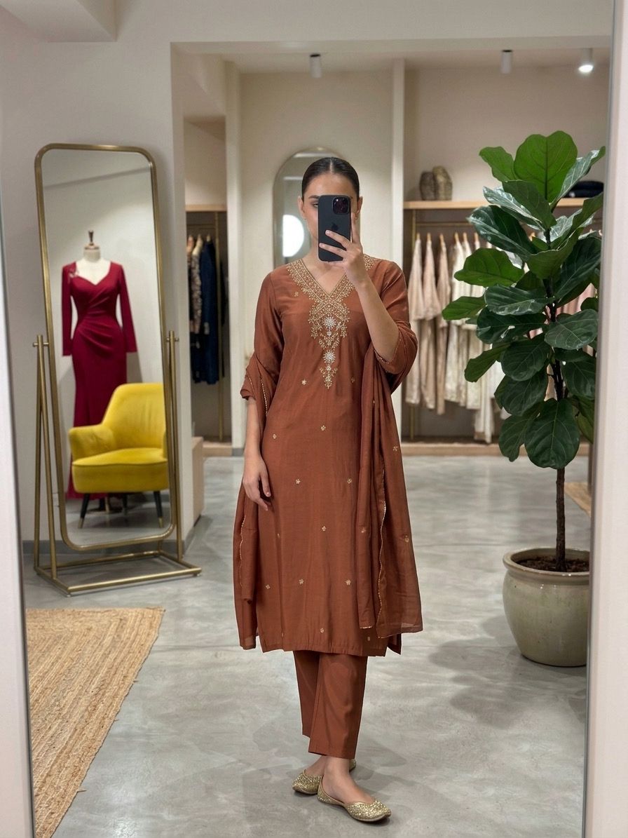 These Beautiful, Classic Three-Piece Ethnic Suit Sets