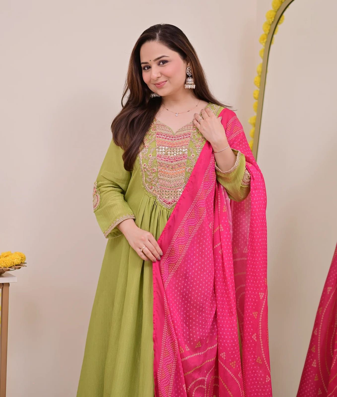 WOMEN'S ATTRACTIVE PURE VICHITRA SILK GOWN SETS