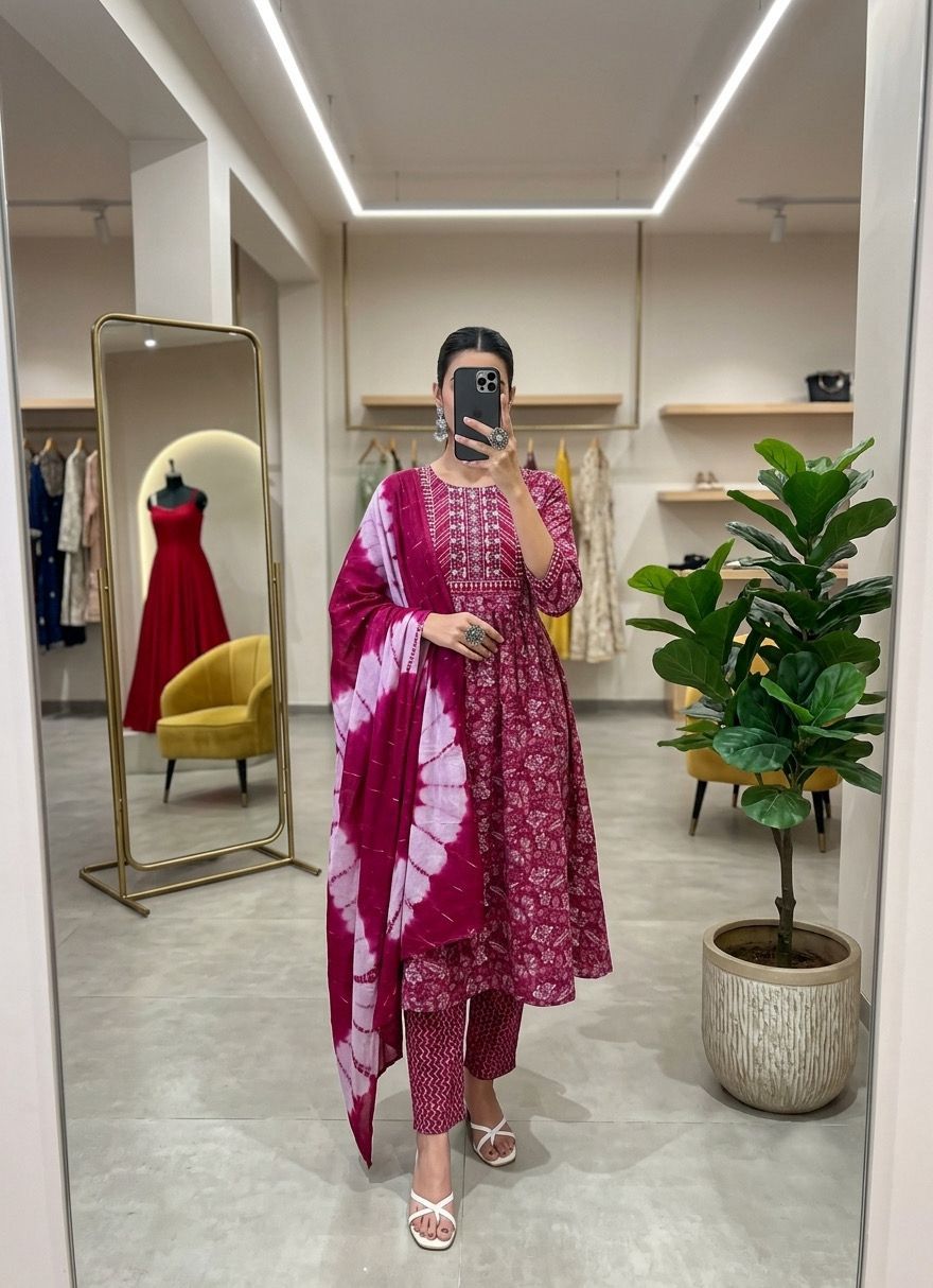 Traditional Straight-Cut Kurta Sets Breezy And Simple Look