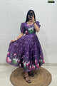Stylish Dress Made From Soft Kota Fabric With Print Work And Stylish Pattern Gown