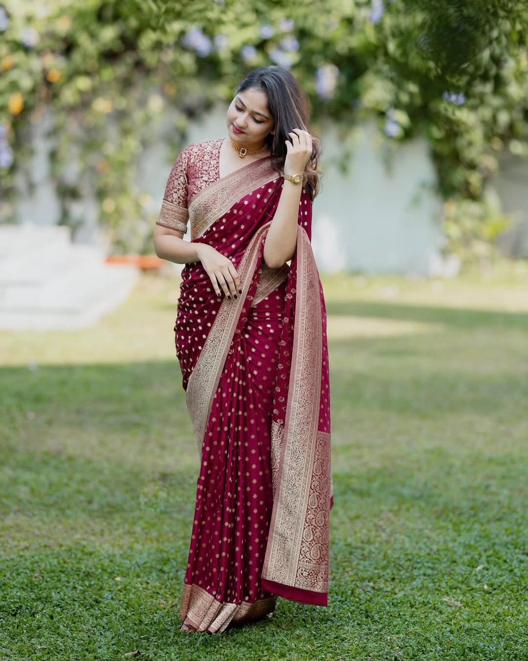 BEAUTIFUL RICH PALLU & JACQUARD WORK DESIGNER SAREE
