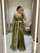 Stunning Look Crushy  Sequence Work Saree With Havey Sequence Work Blouse