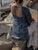 Blue Printed Cotton Straight Short Kurti